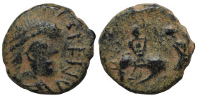 Uncertain barbaric imitation of Roman follis, circa 5th century. Ae (bronze, 1.27 g, 11 mm). Fine.