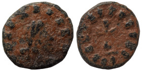 VANDALS or barbarous imitation, cca 5/6th century. Ae (bronze, 0.48 g, 10 mm). Diademed, draped, and cuirassed bust right. Rev. Cross, blundered legen...