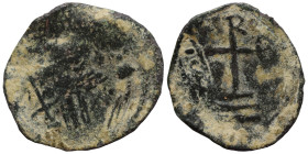 CRUSADERS. Cyprus. Richard I 'the Lionheart', King of England, 1189-1199. Tetarteron (bronze, 0.80 g, 17 mm), Limassol. Crowned facing bust of Richard...