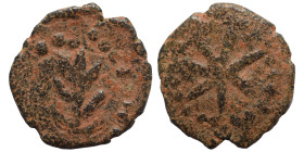 Uncertain. Ae (bronze, 0.81 g, 12 mm). Branch. Rev. Star. Fine.