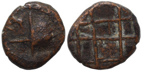 Uncertain. Ae (bronze, 1.26 g, 11 mm). Linear pattern on both sides. Nearly very fine.