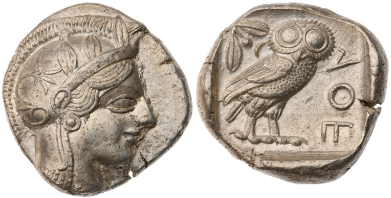 Attica. Athens. AR Tetradrachm (17.2 gr.), 440-404 BC. Helmeted head of Athena r...