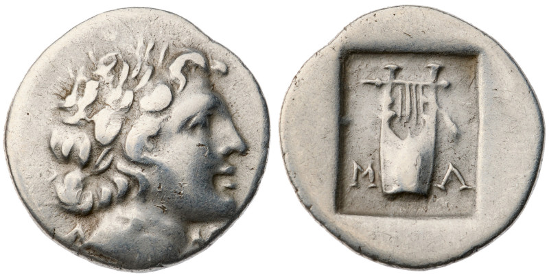 Lycian League. Masikytes. AR Hemidrachm (weight), 48-42 BC. Laureate head of Apo...