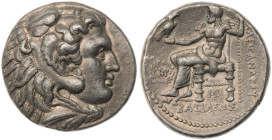 Seleukid Kingdom. Seleukos I Nikator. AR Tetradrachm (17.2 gr.), 312-281 BC. In the name and types of Alexander III of Macedon. Babylon, struck circa ...