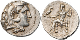 Seleukid Empire. Seleukos I Nikator. Second Satrapy and Kingship. AR Tetradrachm (weight), 312-281 BC. In the name and types of Alexander III of Maced...