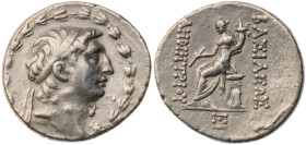 Seleukid Empire. Demetrios I Soter. AR Tetradrachm (16.5 gr.), 162-150 BC. Antioch on the Orontes, struck circa 162-155/4 BC. Diademed head right with...