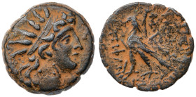 Seleukid Empire. Antiochos VIII Epiphanes (Grypos). Bronze Æ (4.1 gr.), 121/0-97/6 BC. Antioch on the Orontes, SE 192 = 121/0. Radiate head right / ΒΑ...