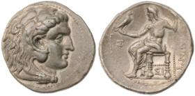 Ptolemaic Kingdom. Ptolemy I Soter, As Satrap. AR Tetradrachm, 323-305 BC. In the name and types of Alexander III of Macedon. Sidon. Dated RY 18 of Ab...