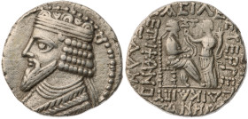 Kings of Parthia. Gotarzes II. Circa AD 44-51. BI Tetradrachm (28mm, 14.31 g, 12h). Seleukeia on the Tigris mint. Dated 360 SE (January AD 47). Diadem...