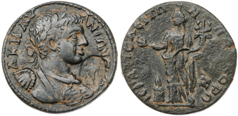 Phrygia. Hierapolis. Elagabalus. Bronze Æ (11.8 gr.), AD 218-222. Laureate and c...