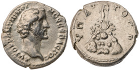 Cappadocia. Caesarea-Eusebia. Antoninus Pius. AR Drachm (3.1 gr.), AD 138-161. Struck AD 139. Laureate, draped and cuirassed bust right.
/ Mt. Argaeu...