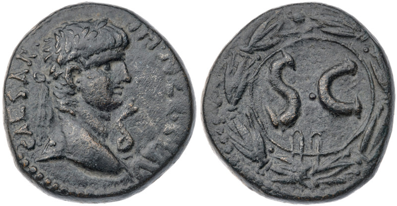 Seleucis and Pieria. Antioch. Nero. Æ Semis (7.1 gr.), AD 54-68. Laureate head r...