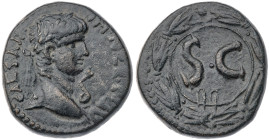 Seleucis and Pieria. Antioch. Nero. Æ Semis (7.1 gr.), AD 54-68. Laureate head right / S•C within circle; • above; all within laurel wreath. McAlee 29...