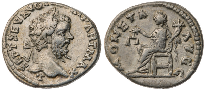 Septimius Severus. AR Denarius (3.2 gr.), AD 193-211. Laodicea, Struck AD 198-20...