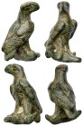Roman Eagle on Ram's Head Statuette. Bronze Æ (27.9 gr.), 1st - 2nd Century AD. A bronze figure of an eagle with folded wings perching on the head of ...