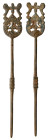 Roman Pin. Bronze Æ (weight), 1st - 2nd Century AD. A bronze hairpin or dress pin with tapering shank, tear drop-shaped finial decorated with two upri...
