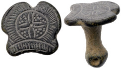 Islamic Stamp Seal. Bronze Æ (6.2 gr.), 16th-19th Century AD. Seal with handle. On oval face: incised design.

Very Fine.