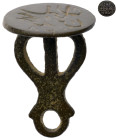 Islamic Stamp Seal. Bronze Æ (3.6 gr.), 16th-19th Century AD. Seal with handle. On circular face: inscription in Arabic.

Very Fine.