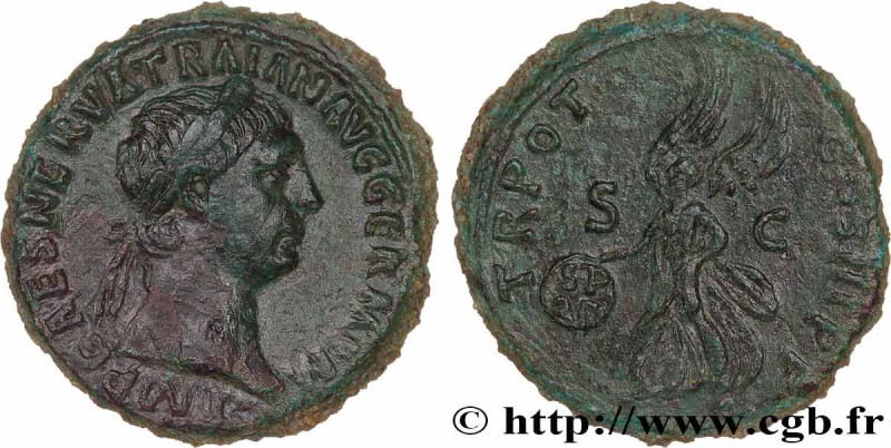 TRAJANUS
Type : As 
Date : 100 
Mint name / Town : Rome 
Metal : copper 
Diamete...