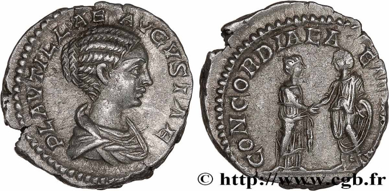 PLAUTILLA and CARACALLA
Type : Denier 
Date : 202 
Mint name / Town : Rome 
Meta...