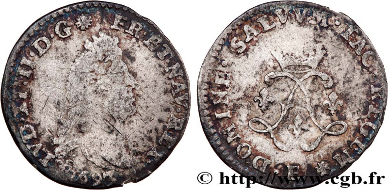 LOUIS XIV "THE SUN KING"
Type : Quadruple sol aux deux L 
Date : 1693 
Mint name...