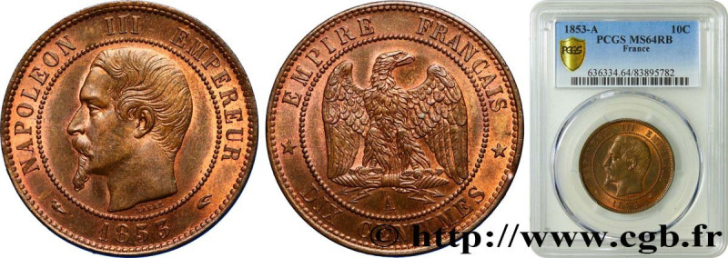 SECOND EMPIRE
Type : Dix centimes Napoléon III, tête nue 
Date : 1853 
Mint name...