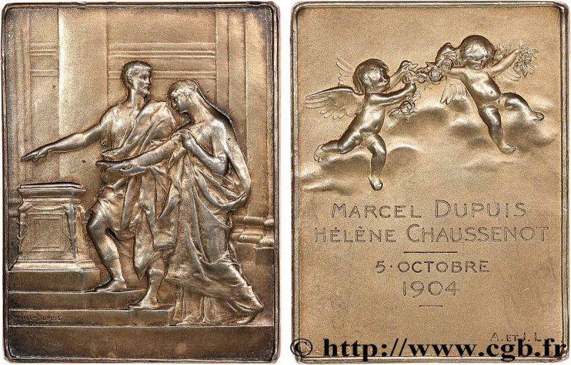 LOVE AND MARRIAGE
Type : Plaquette de mariage 
Date : 1904 
Metal : gold plated ...