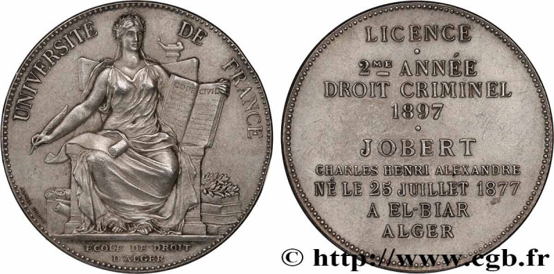 ALGERIA - THIRD REPUBLIC
Type : Médaille, 2e année, Droit criminel, École de dro...