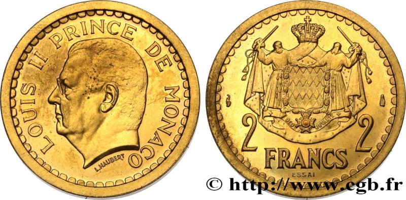 MONACO - LOUIS II
Type : Essai de 2 Francs bronze-aluminium 
Date : (1943) 
Date...