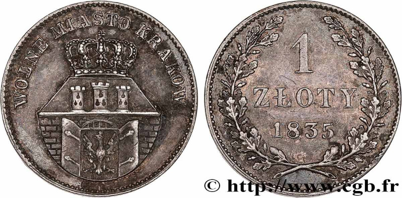 POLAND - KRAKOW
Type : 1 Zloty Ville libre de Cracovie 
Date : 1835 
Quantity mi...