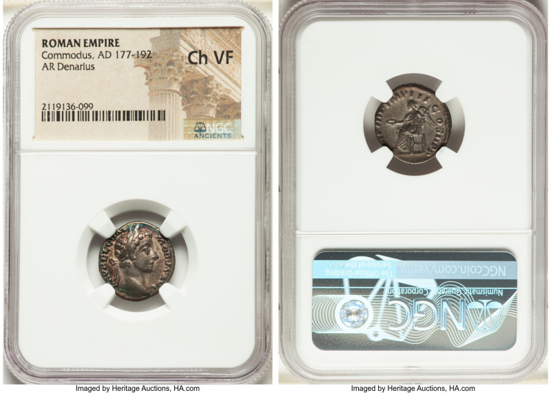 ANCIENT LOTS. Roman Imperial. Lot of five (5) AR denarii. NGC VF-Choice VF, scra...