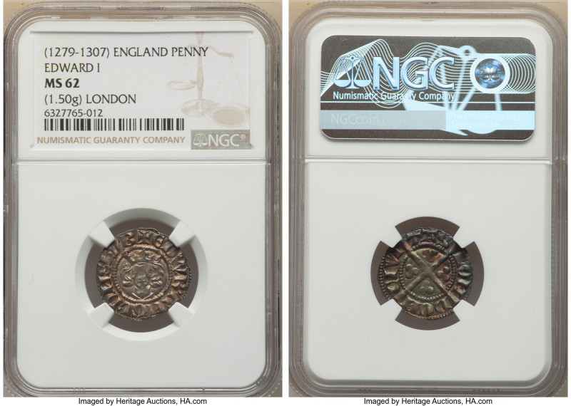 Edward I (1272-1307) Penny ND (1279-1307) MS62 NGC, London mint. S-1383. Class 1...