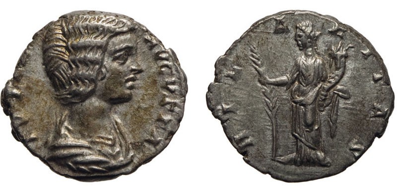 MONETE ROMANE IMPERIALI. GIULIA DOMNA, AUGUSTA (193-217). DENARIO. - Coniato cir...