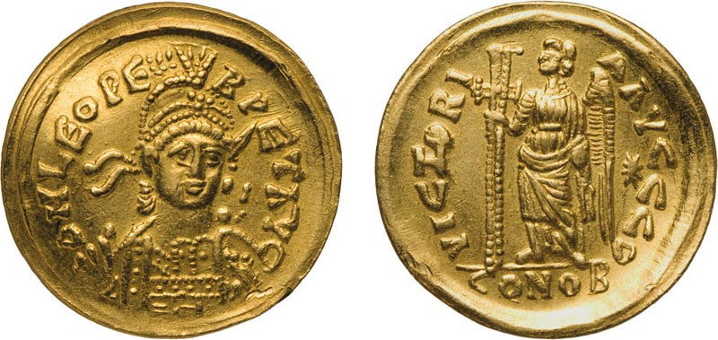 MONETE ROMANE IMPERIALI. COSTANTINOPOLI. LEONE I (457-474). SOLIDO - Oro, 3,70 g...