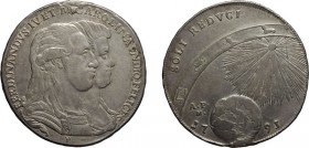 ZECCHE ITALIANE. NAPOLI. FERDINANDO IV (1759-1816). PIASTRA 120 GRANA - Argento, 27,20 gr, 40 mm, tracce di montatura altrimenti BB
D: FERDINANDUS IV...