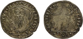 ZECCHE ITALIANE. VENEZIA. ALVISE IV MOCENIGO (1763-1778). LIRAZZA DA 30 SOLDI 1767 - Argento, 7,41 gr, 31 mm. BB+
D: SANCTVS * MARCVS * VENETVS * Leo...