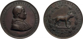 MEDAGLIE E DECORAZIONI PONTIFICIE. ROMA. PIO IX (1846-1878). MEDAGLIA ACCADEMIA LINCEI - Bronzo, 60,28 gr, 50 mm, BB
D: PIVS IX PONTIFEX MAXIMVS (fre...