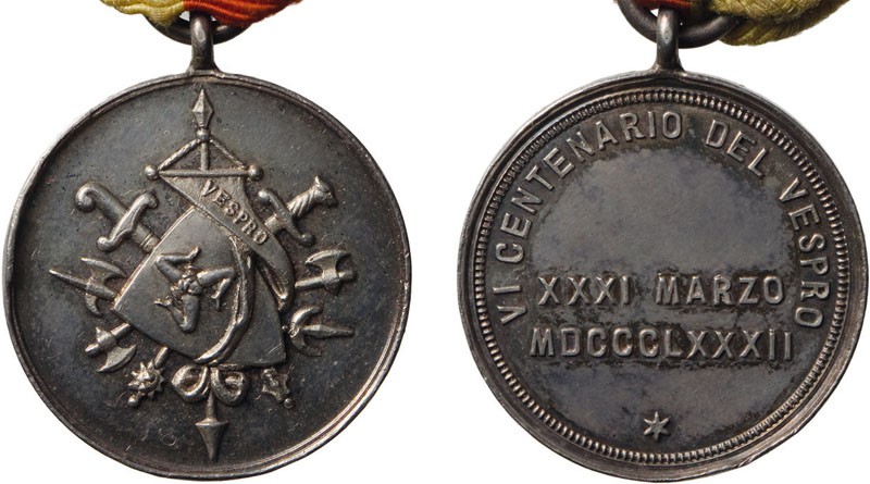 MEDAGLIE E DECORAZIONI ITALIANE. SICILIA. SESTO CENTENARIO DEL VESPRO SICILIANO ...