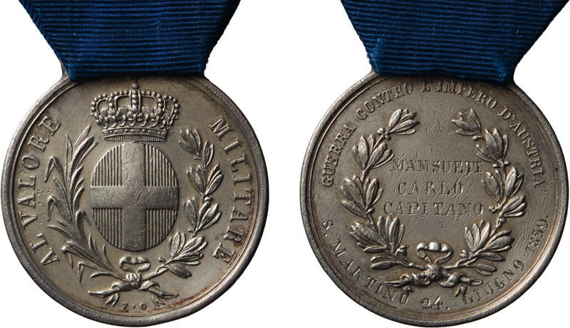 MEDAGLIE E DECORAZIONI ITALIANE. REGNO DI SARDEGNA. MEDAGLIA AL VALORE MILITARE ...