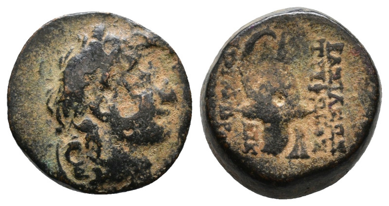 Seleukid Kingdom. Uncertain mint 100. Tryphon 142-138 BC. AE 5,43g