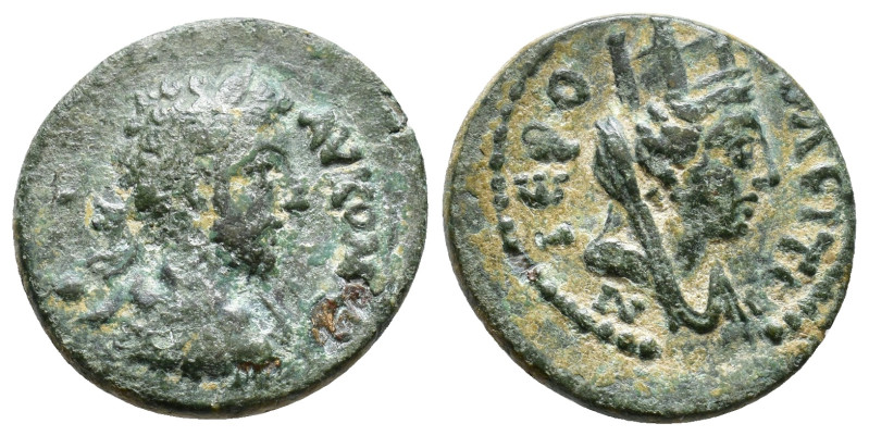 Cilicia, Hierapolis-Castalaba. Commodus 180-192. ΑV ΚΟΜΟΔΟϹ ƐVΤVΧ, laureate-head...