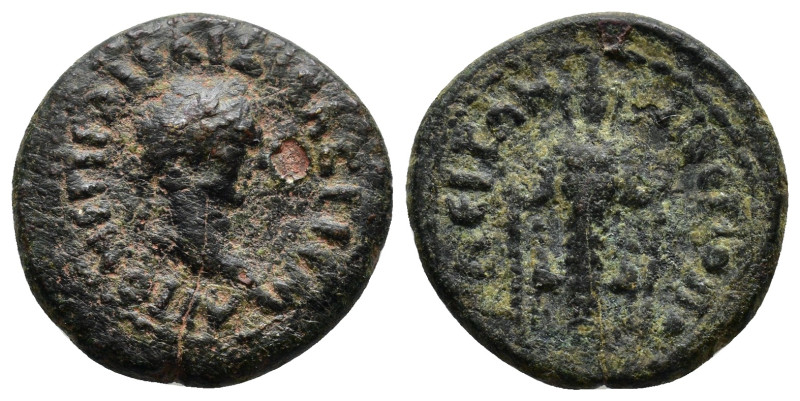 Phrygia, Tiberiopolis. Trajan. A.D. 98-117. AYTO NEP TPAI KAI ΣΙΒΑΣ ΓΙΡΜ (sic.),...