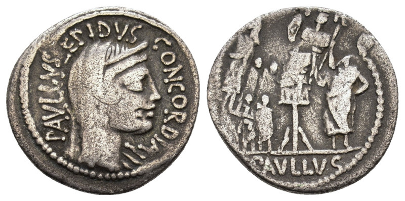 L. Aemilius Lepidus Paullus, 62 BC. Denarius, Rome Mint. Obv: PAVLLVS LEPIDVS CO...