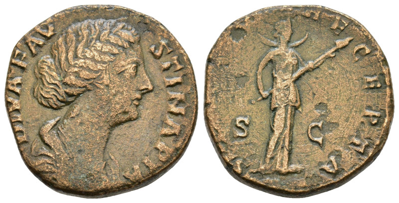 Diva Faustina II (wife of M. Aurelius) Æ Sestertius. Rome, AD 175-176. DIVA FAVS...