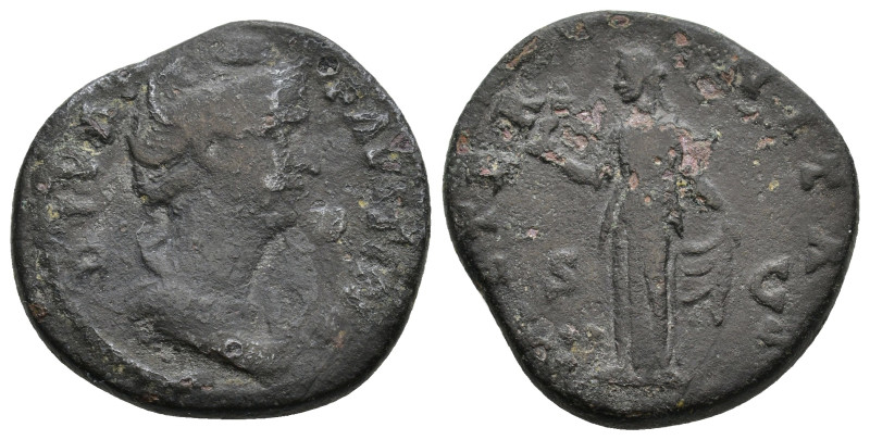 Diva Faustina I, wife of Antoninus Pius. As, Struck AD 141, Rome. DIVA FAVSTINA,...