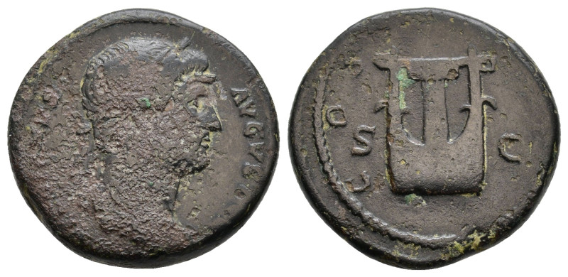 Hadrian (117-138). As. Rome. Obv: HADRIANVS AVGVSTVS. Laureate head right. Rev: ...