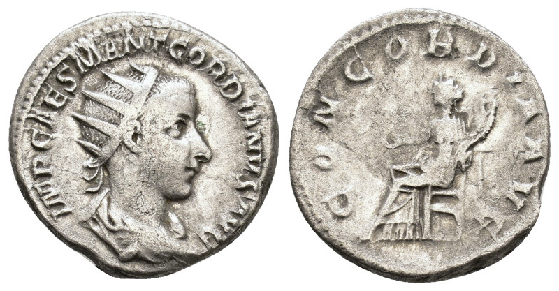 Gordian III, 238-244 AD, Antioch. IMP CAES M ANT GORDIANVS PIVS AVG, Radiate, dr...