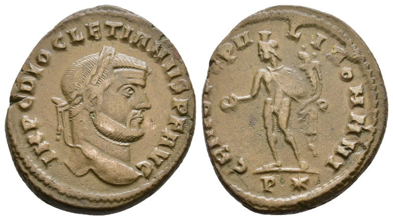 Diocletian (284-305). Follis. Rome. Obv: IMP C DIOCLETIANVS P F AVG. Laureate he...