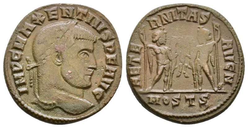 Maxentius, Ostia, 312 BC. IMP C MAXENTIVS P F AVG, laureate head right / AETERNI...