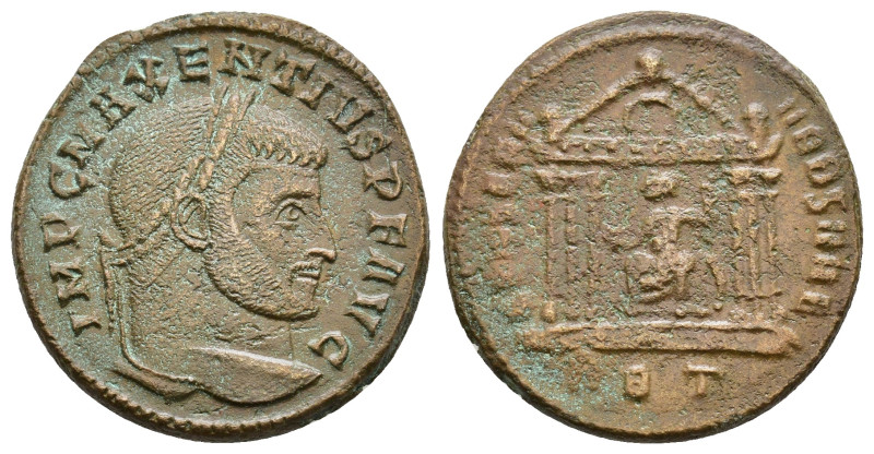 Maxentius (307-312). Follis. Rome. Obv: IMP C MAXENTIVS P F AVG. Laureate head r...